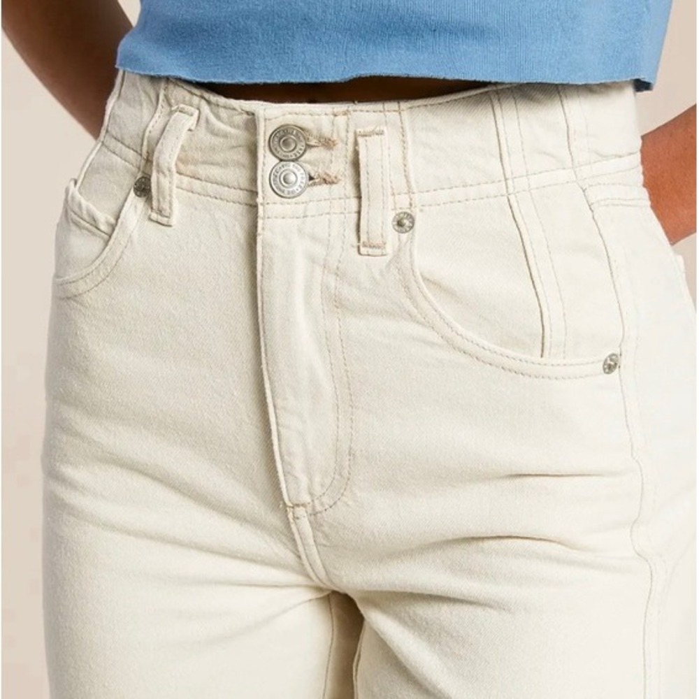 Free People We The Free Women's Cream Aster‎ Straight Jeans Size 27 NWT - Picture 4 of 13